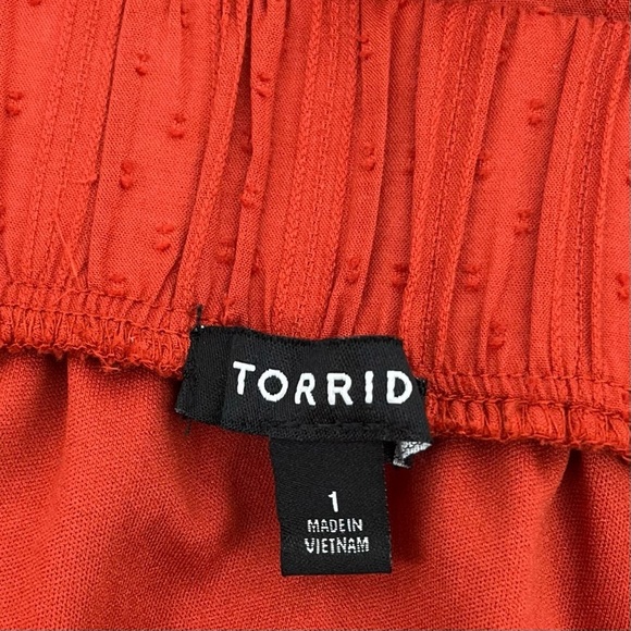Torrid Orange Cotton Clip Dot Ruffled Tiered Mini Skater Skirt w/Pockets 1X - Picture 8 of 10